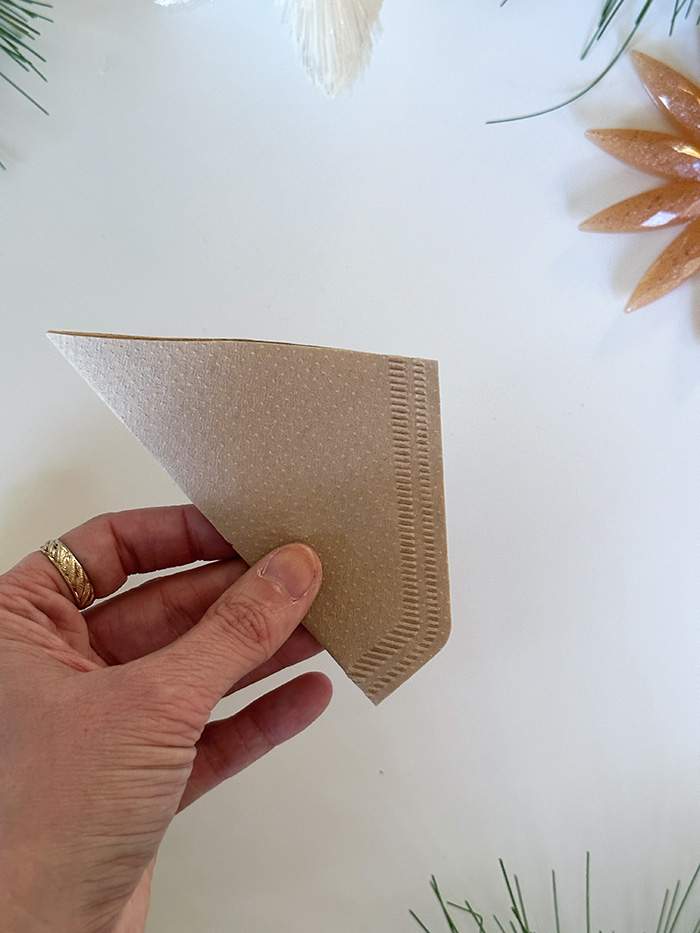 Diagonal Coffee Filter cut
