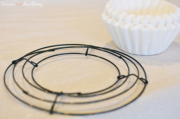 Coffee Filter Wreath supplies