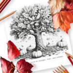 Colorful Fall Leaves Coloring Page