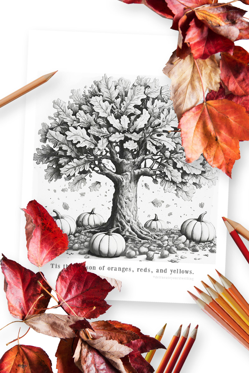 Free Fall Leaves Coloring Print