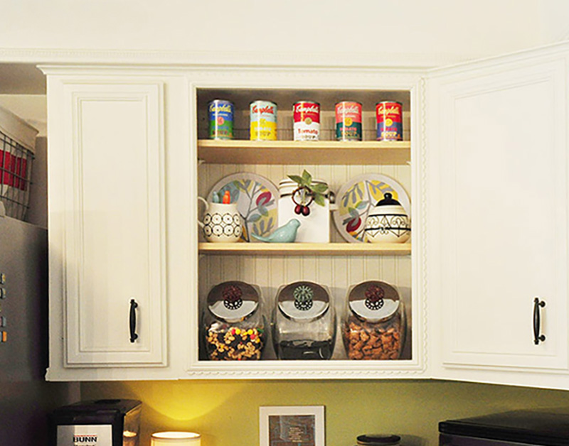 White open shelf kitchen