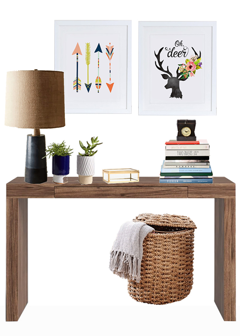 Console Styling with different height decor