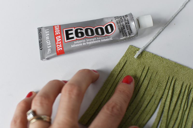 E6000 glue on green leather