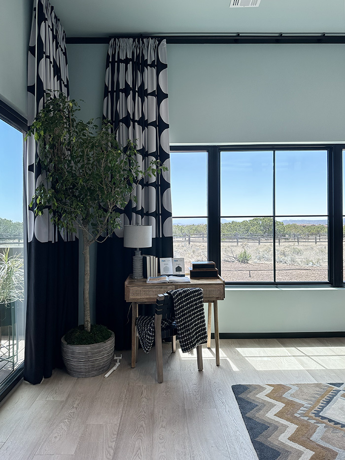 Mint Green and Black Primary Bedroom