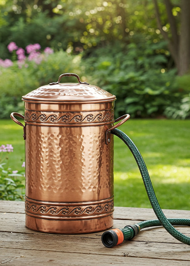 Copper Hose Holder Pot