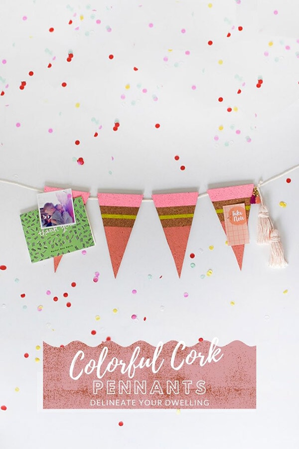 DIY Colorful Cork Pennant Banner