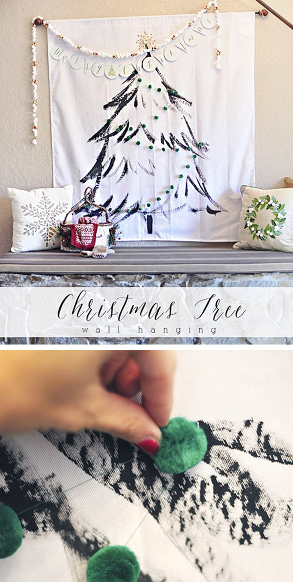 DIY Christmas Tree Wall Hanging