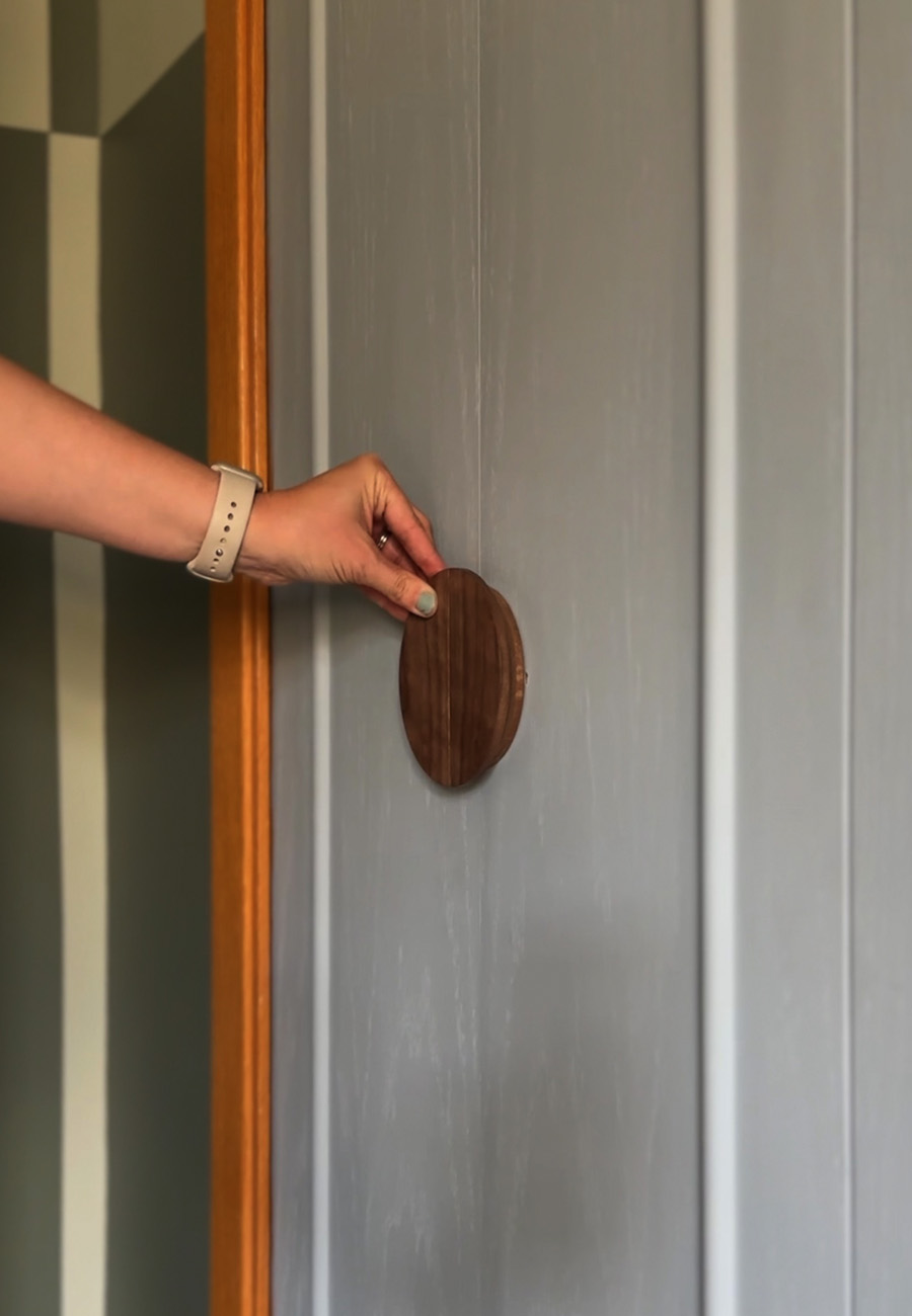 Round Wooden Knob on closet