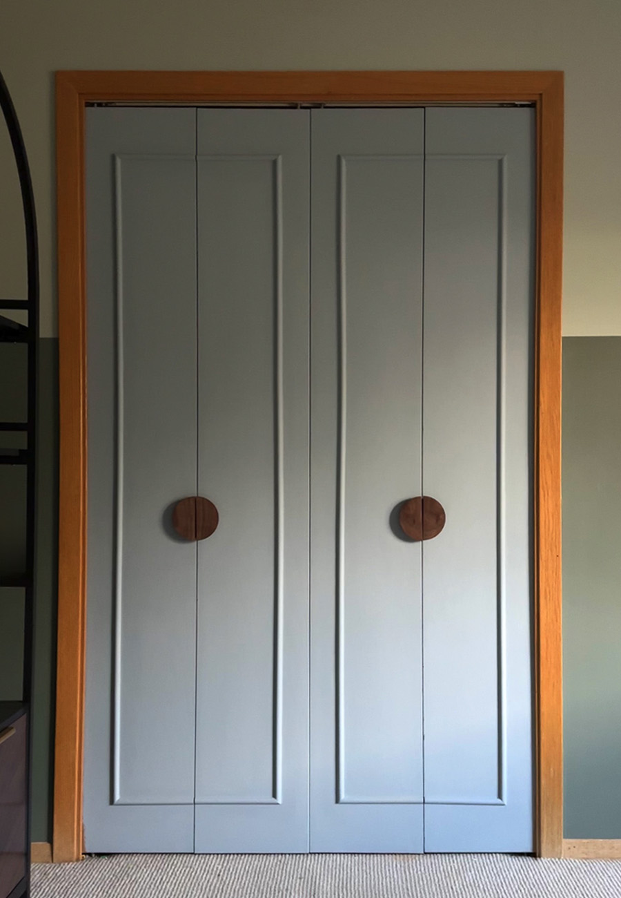 Blue BiFold Updated DIY Closet doors