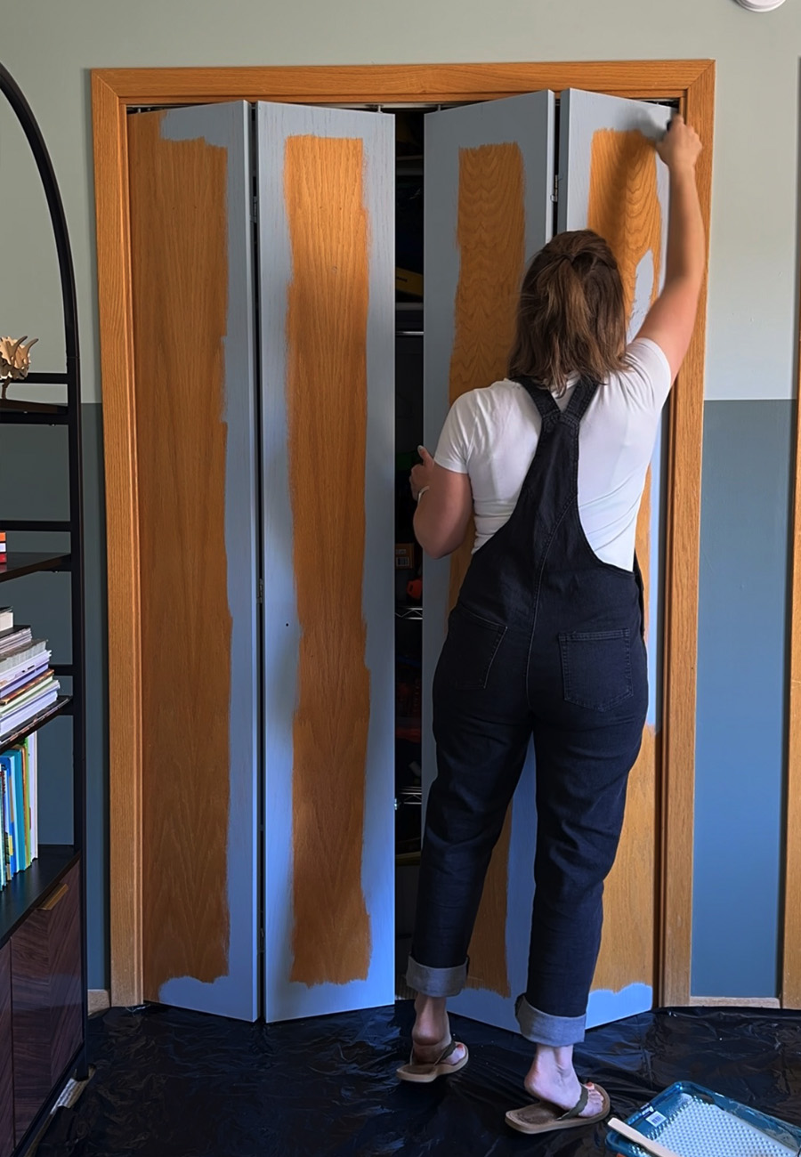 Painting Closet doors blue