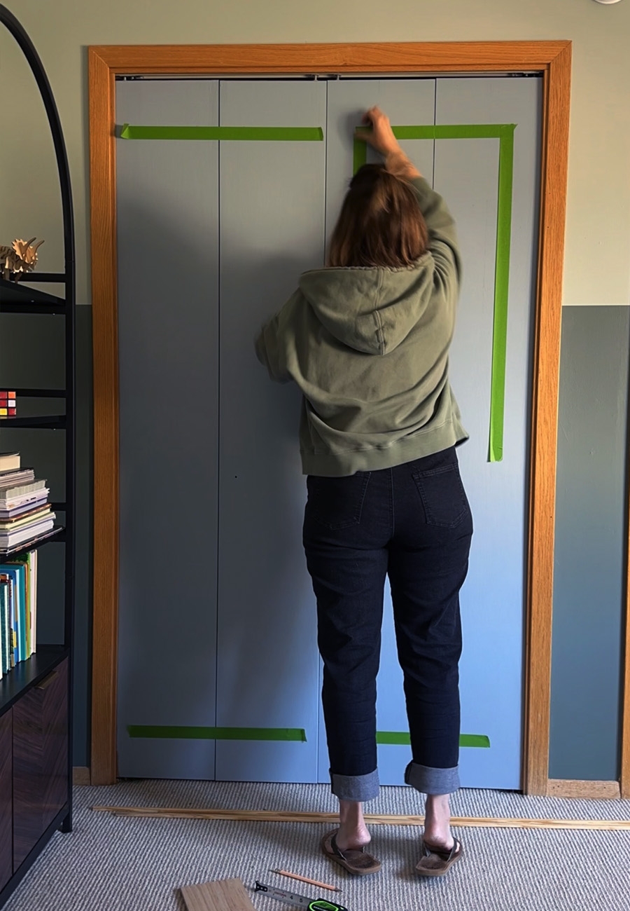 Closet door design painter's tape