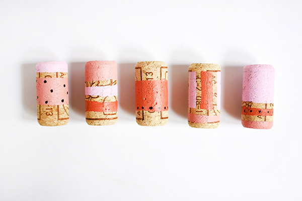 Painted Cork bottle lids