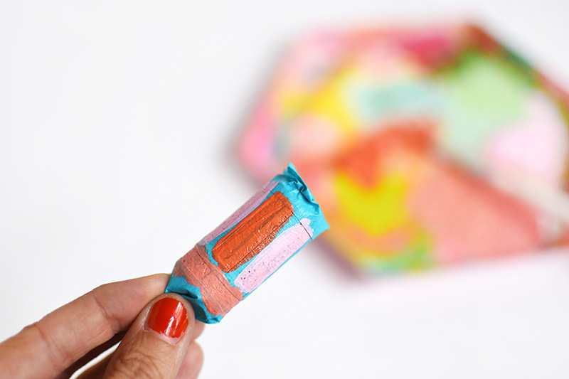 Adding paint to cork