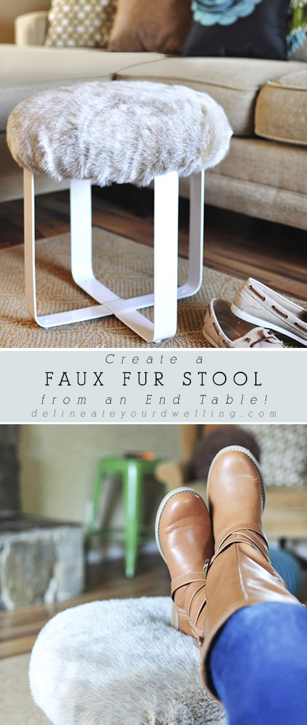 DIY Faux Fur Stool