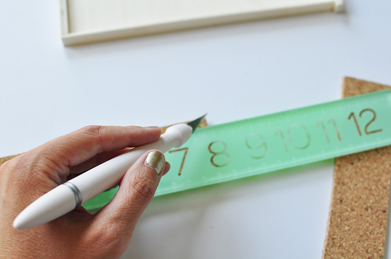 Measure and cut with a ruler and utility knife