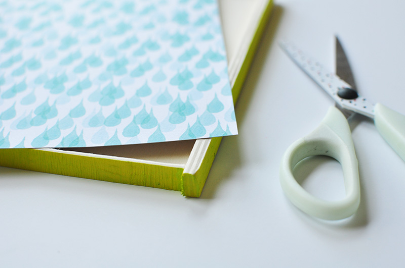 Cut blue raindrop scrapbook paper