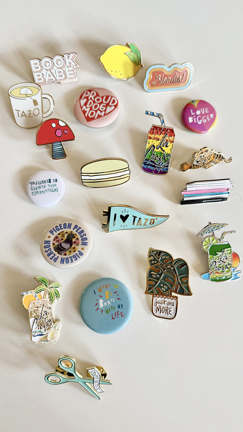 Fun shaped enamel pins