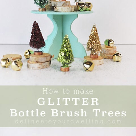 Colorful Glitter Bottle Brush Trees