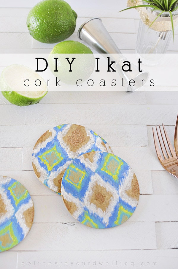 DIY Ikat Cork Coasters