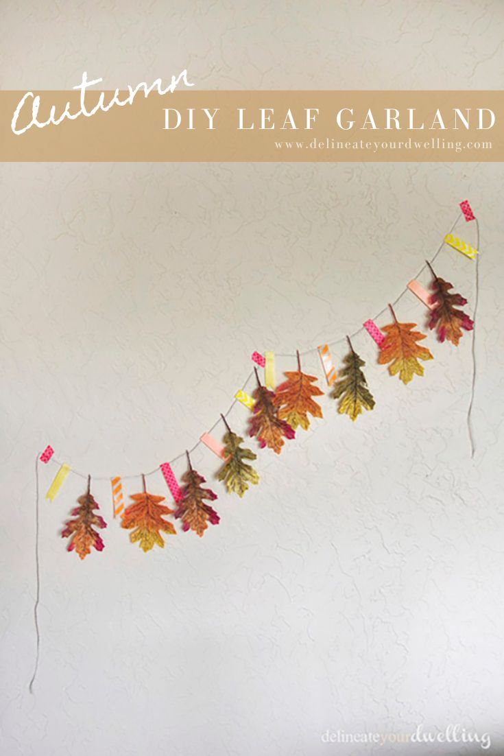 DIY Fall Leaf Garland with Washi Tape