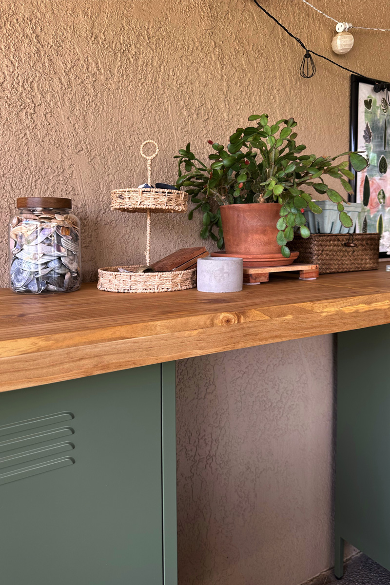 Stained wood table top
