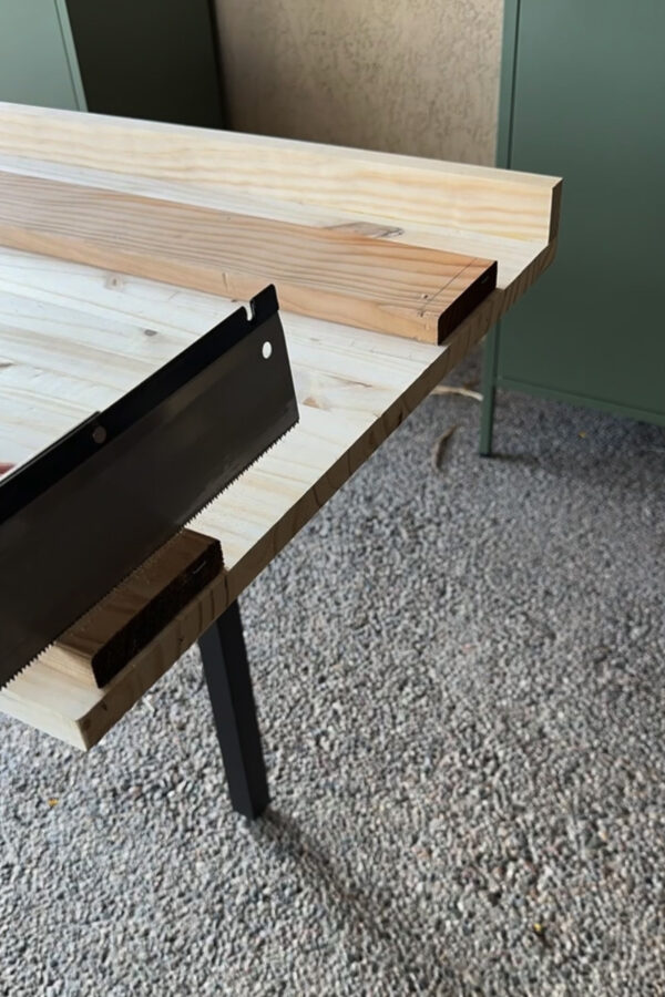 Flat saw on wood trim