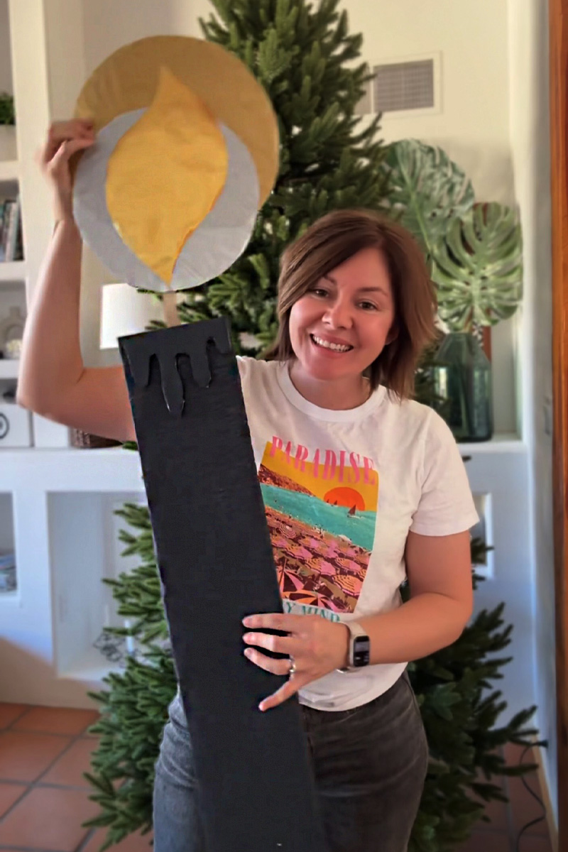Holding a DIY Oversized Candle