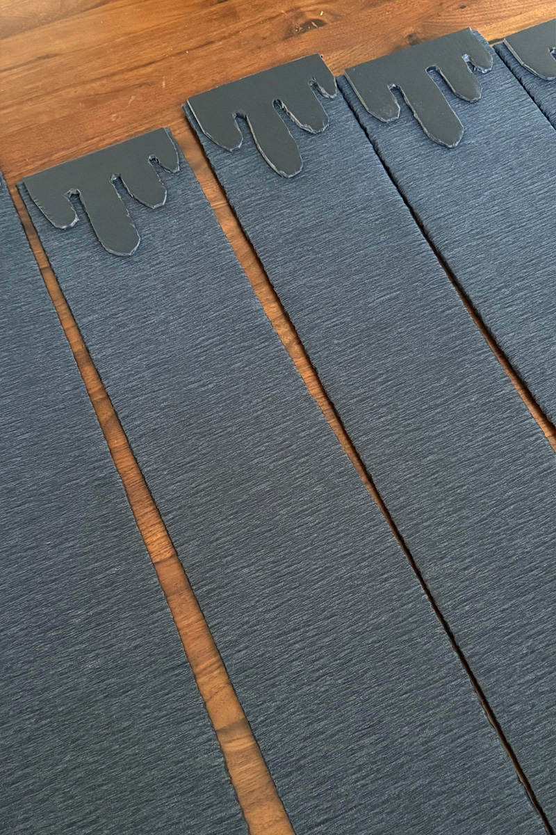 Black crafty crepe paper candle bases