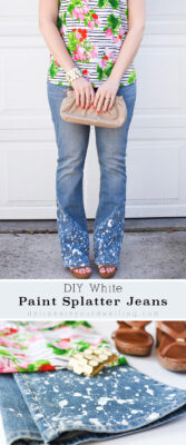DIY White Paint Splatter Jeans - Delineate Your Dwelling