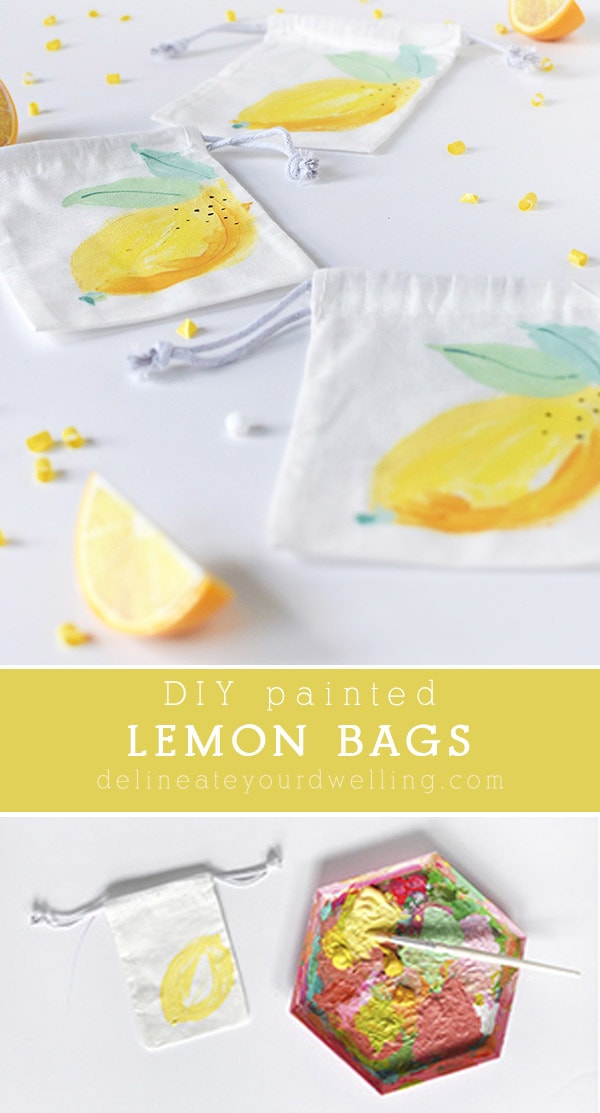 Hand Painted Lemon Bags