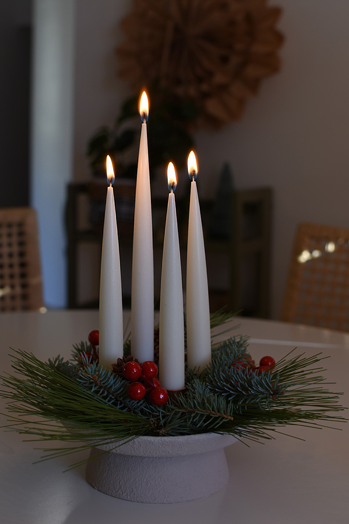 Lit Advent Candles