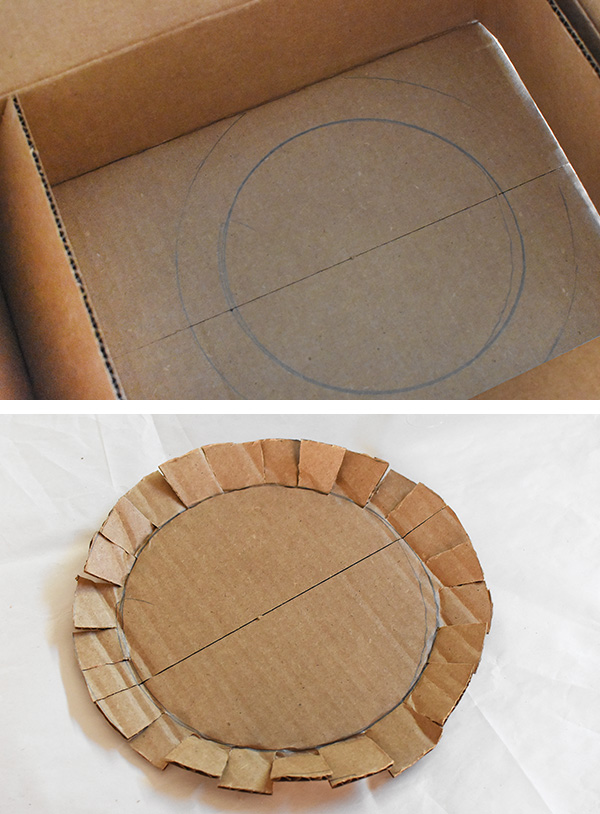 DIY Ring Planter, cutting cardboard