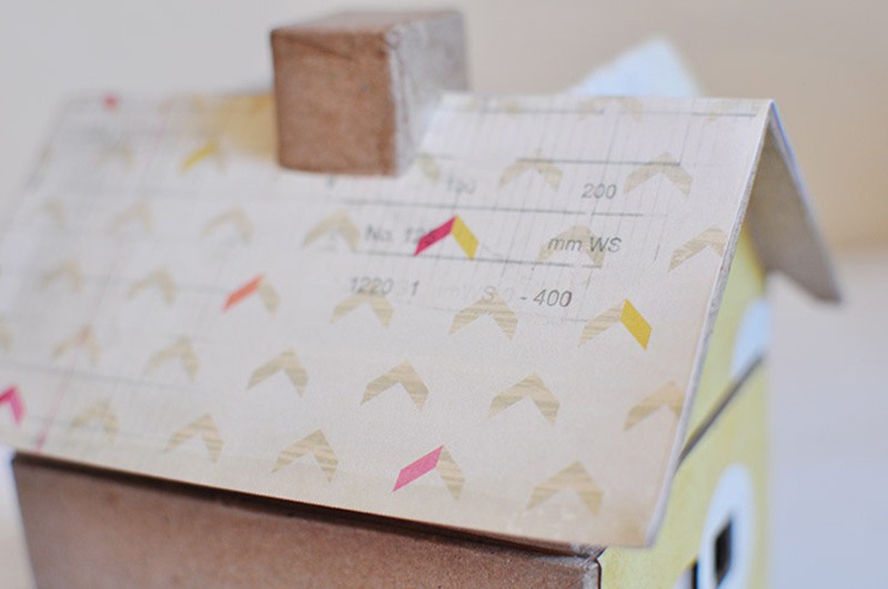 Close up of neutral chevron roof design