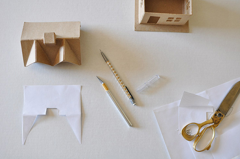 White paper template of doll house