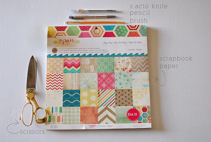 Scrapbook paper doll house supplies