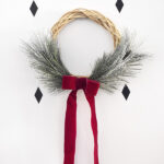 Evergreen Wreath with velvet ribbon