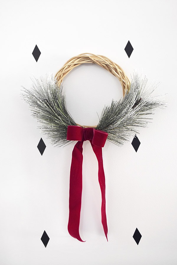 Evergreen Wreath with velvet ribbon