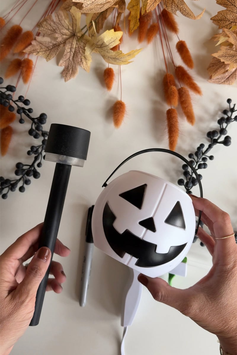 Solar pumpkin light DIY supplies