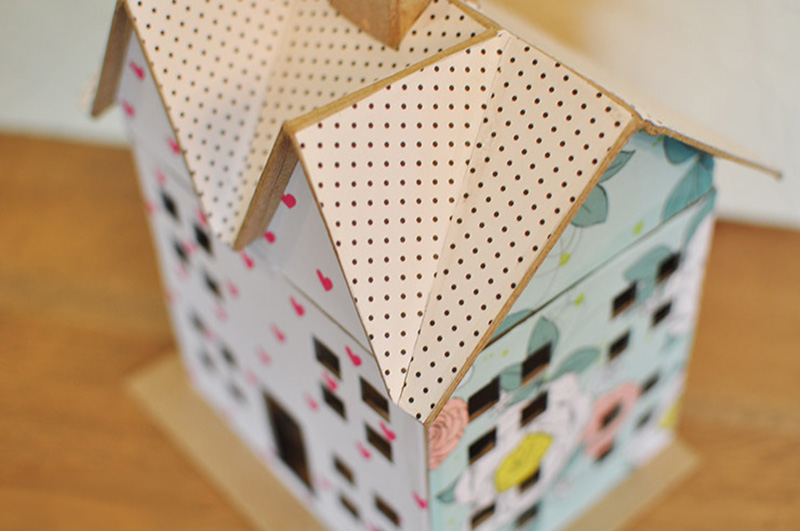 Whimsical girl paper doll house