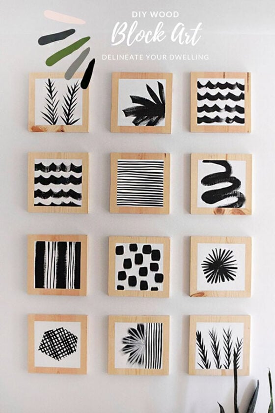 DIY Wood Block Art Delineate Your Dwelling