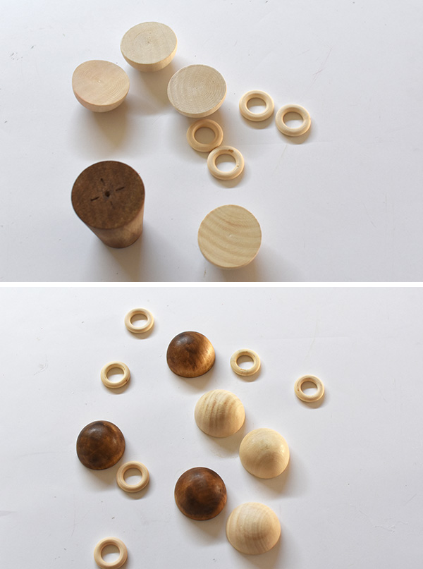 Wooden Candlestick pieces and shapes