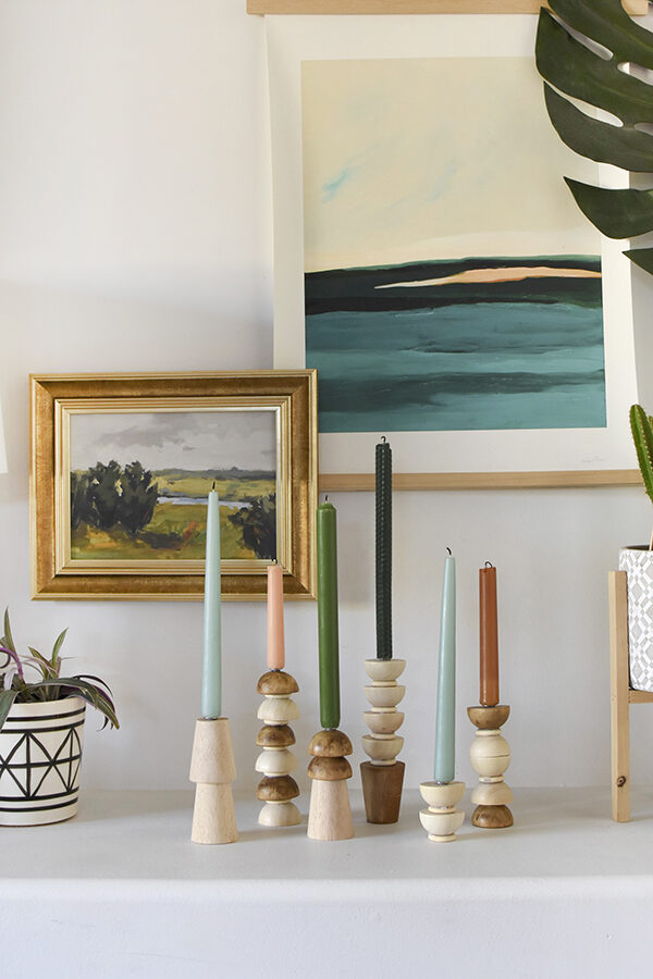 DIY Wooden Candlestick Holders