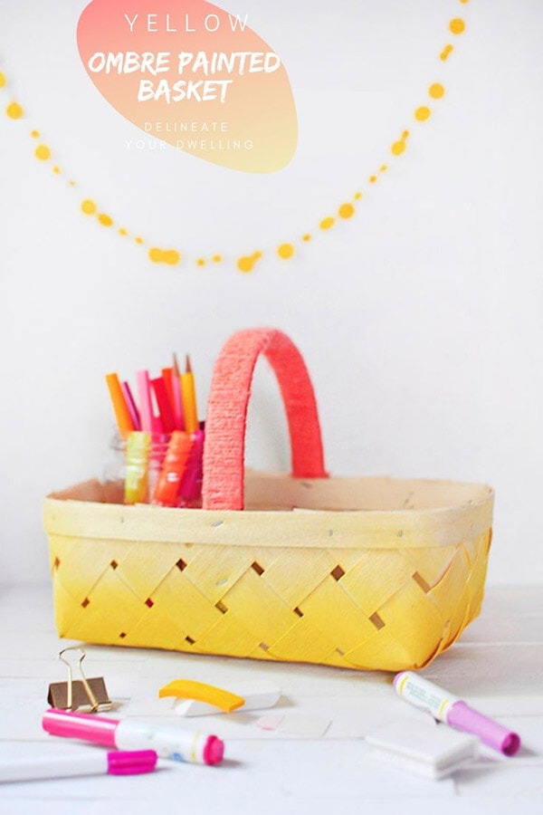 DIY Yellow Ombre Basket