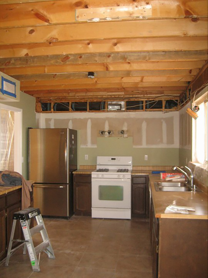 Demo of kitchen ceiling