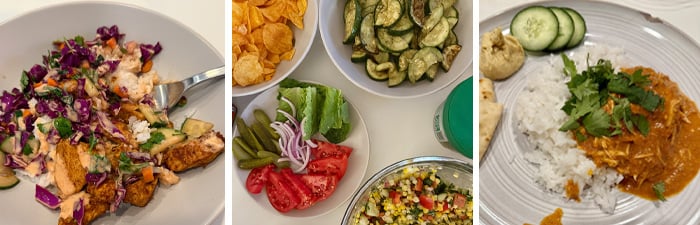 Healthy and delicious dinner ideas on a white plate
