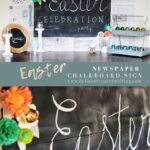 Easter Newspaper Chalkboard Sign