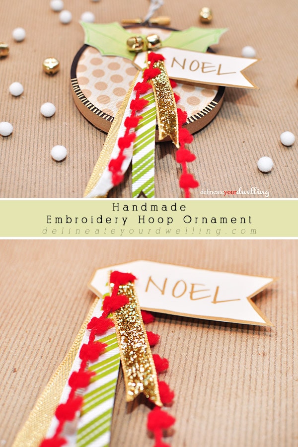 NOEL Embroidery Hoop Ornament