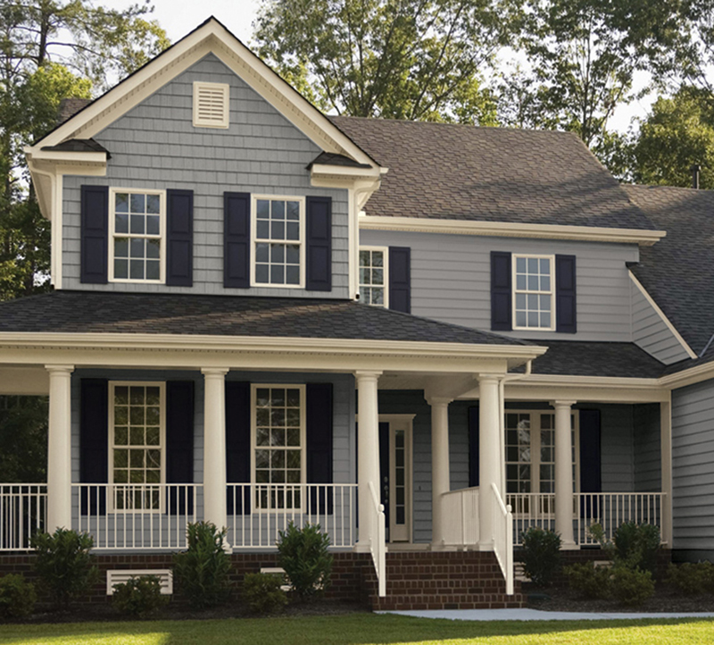 Wall Street HGTV Home by Sherwin Williams Gray Exterior paint