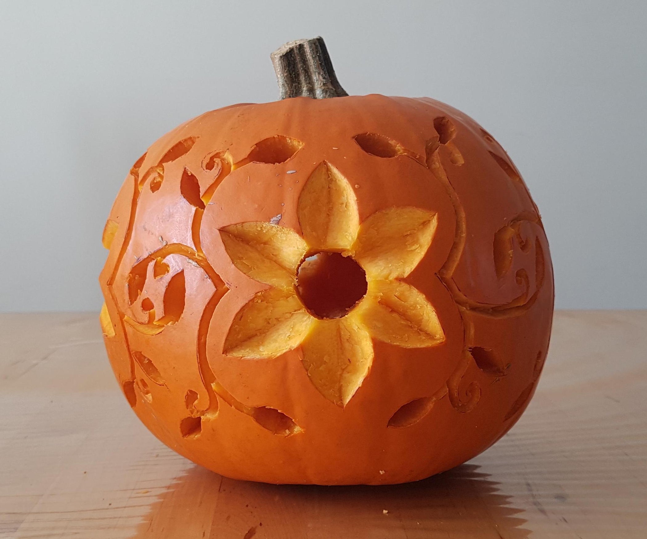 Floral Flat Pumpkin