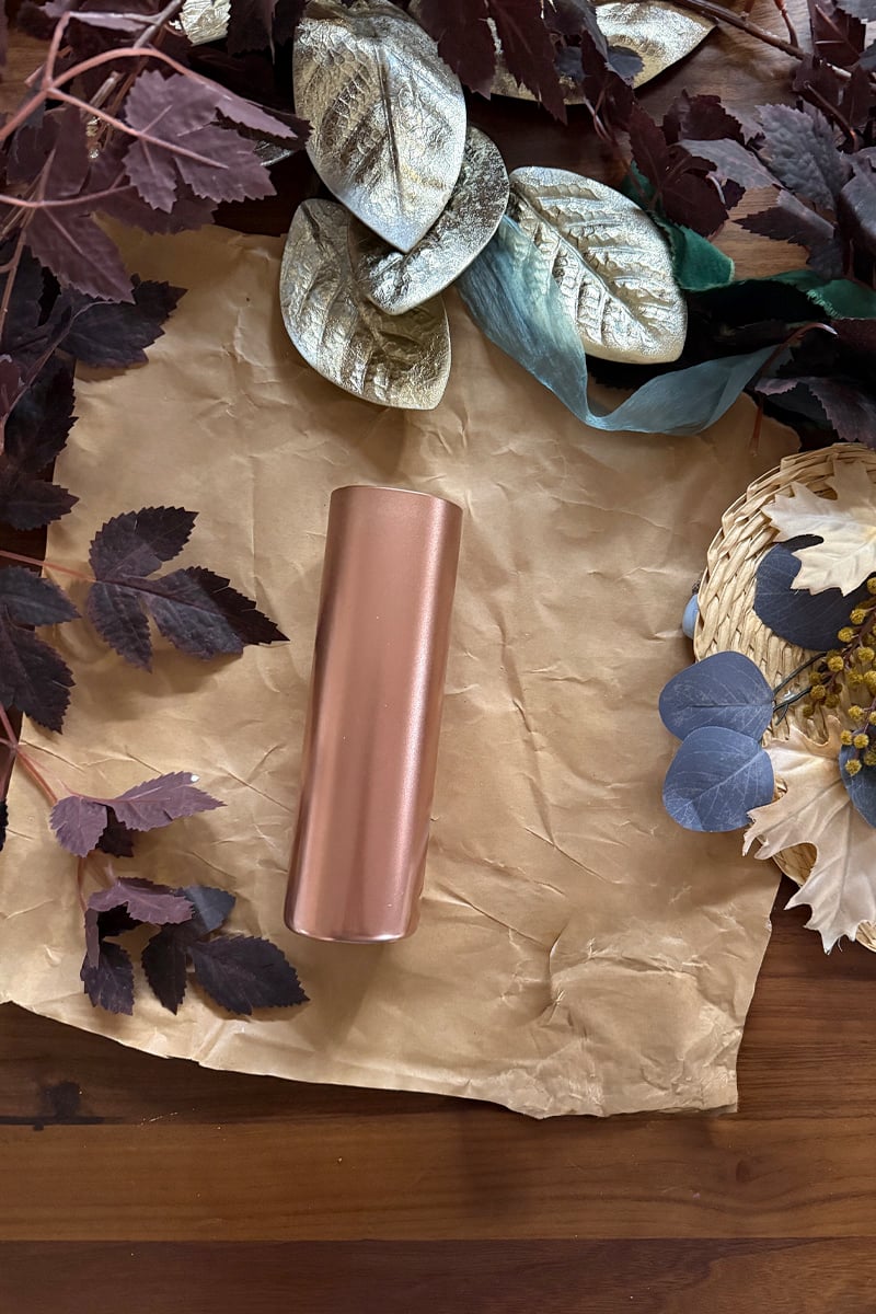 Copper painted cylinder vase